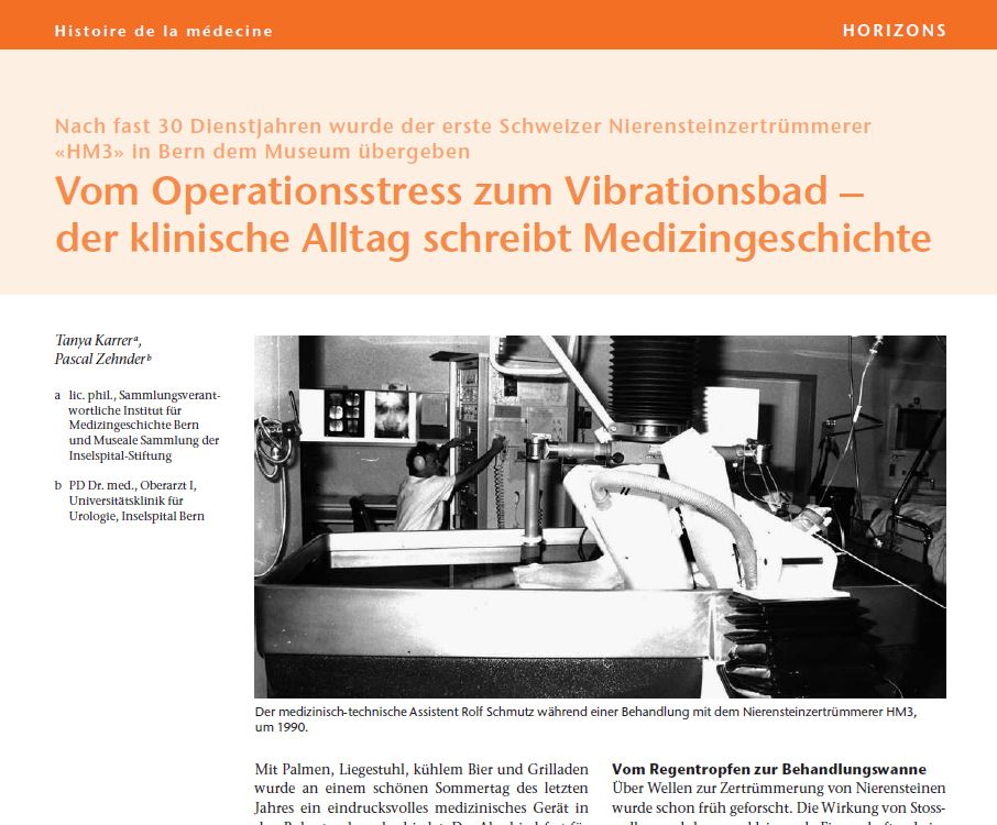 Geschichte Nierensteinzertrümmerer ESWL BErn