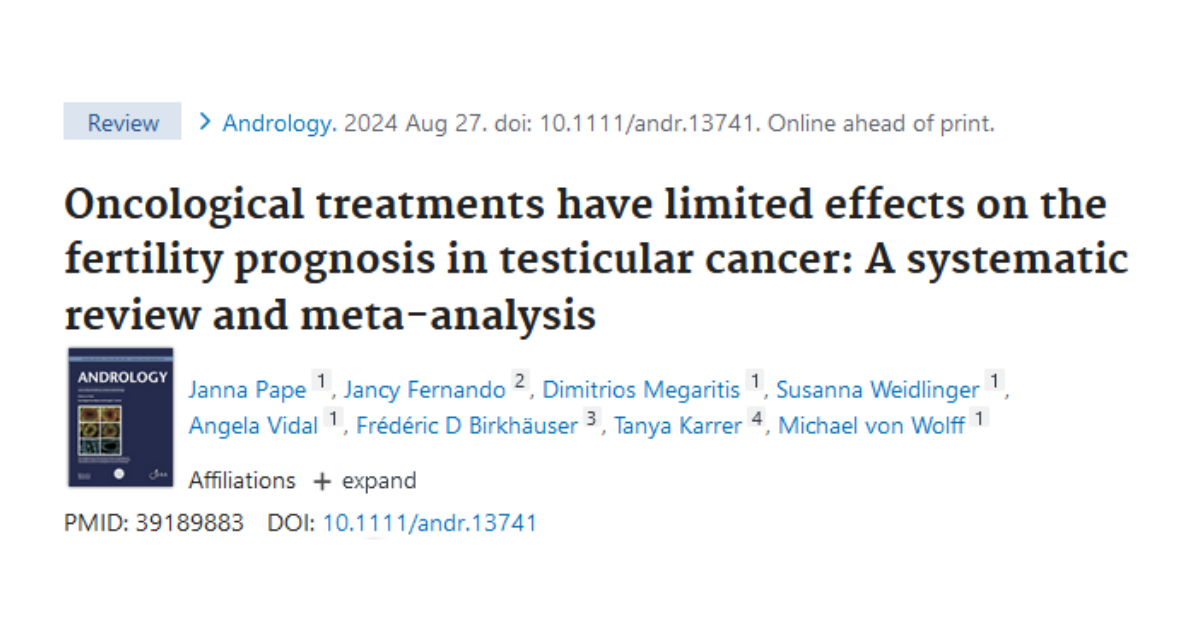 Oncological treatments have limited effects on the fertility prognosis in testicular cancer: A systematic review and meta-analysis