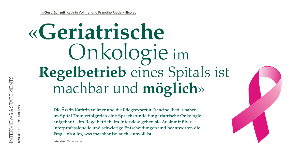 Interview Katrin Vollmer und Francine Rieder für OncoMag 2-2024 von Tanya Karrer Interview Katrin Vollmer und Francine Rieder für OncoMag 2-2024 von Tanya Karrer